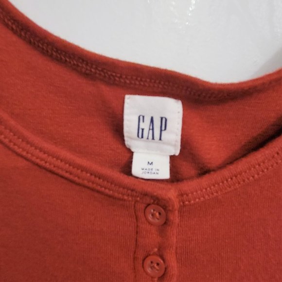 GAP Rose Russet Rust Henley Tank Top - Picture 3 of 3